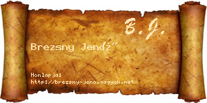 Brezsny Jenő névjegykártya