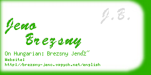 jeno brezsny business card